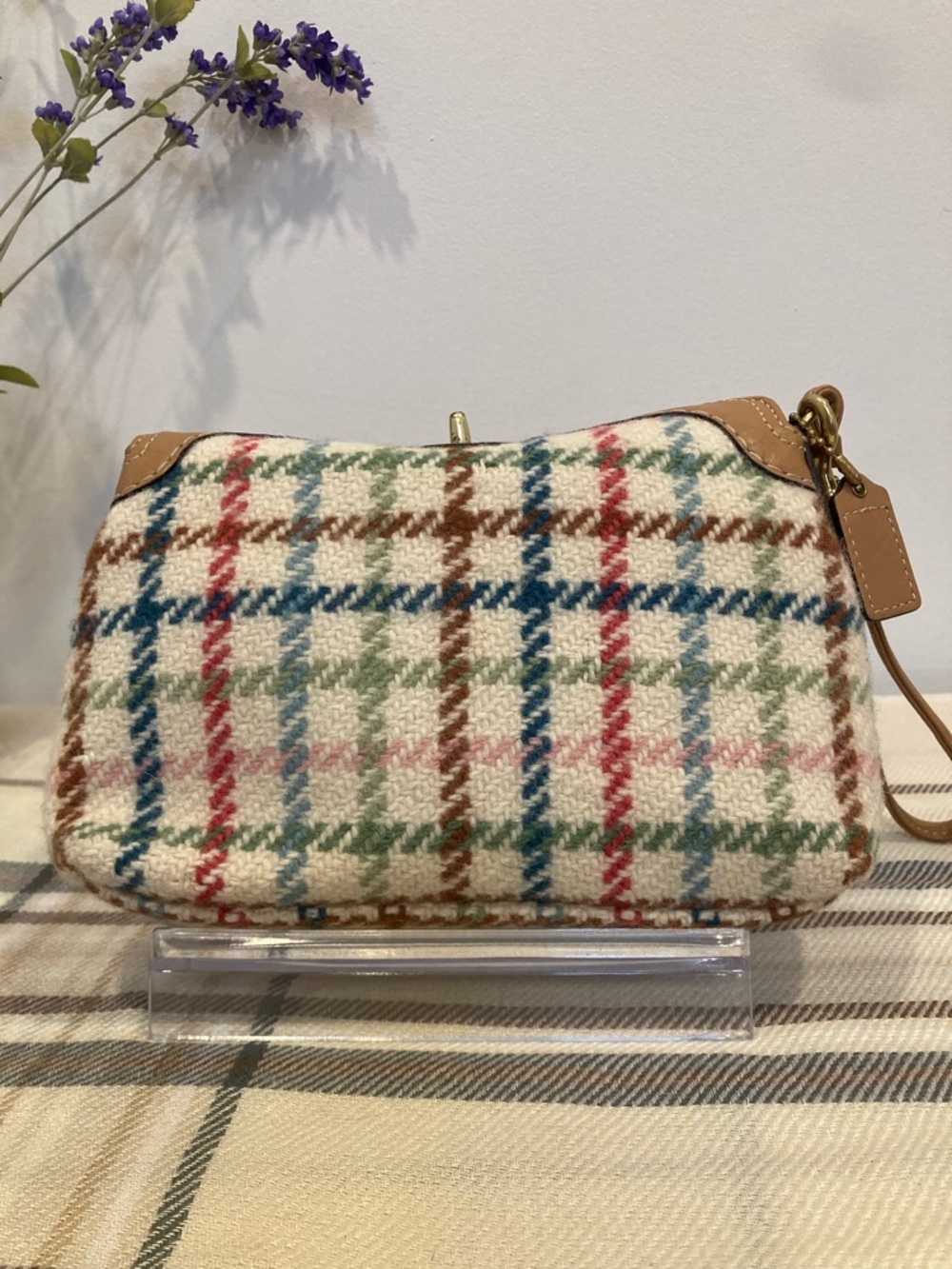 Coach Hampton Plaid Wool Tattersall Wristlet Clutch Wallet - Picture 11 of 11